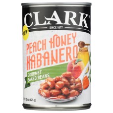 CLARK FOODS: Peach Honey Habanero Gourmet Baked Beans, 15 oz