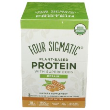 FOUR SIGMATIC: Plant Based Protein Powder Peanut Butter Box, 14.1 oz