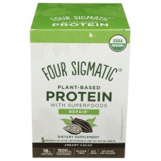 FOUR SIGMATIC: Plant Based Protein Powder Creamy Cacao Box, 14.1 oz