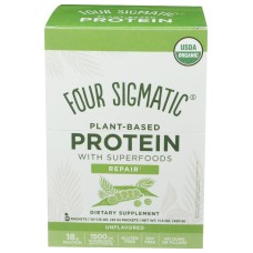 FOUR SIGMATIC: Plant Based Protein Powder Unflavored Box, 11.3 oz