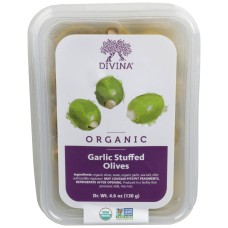 DIVINA: Organic Garlic Stuffed Olives, 4.6 oz