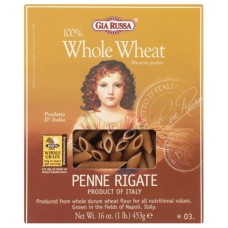 GIA RUSSA: Whole Wheat Penne Rigate, 16 oz