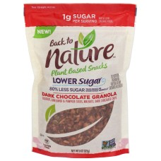 BACK TO NATURE: Lower Sugar Dark Chocolate Granola, 8 oz
