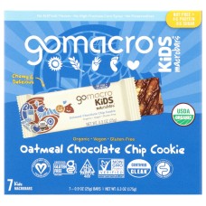 GOMACRO: Oatmeal Chocolate Chip Cookie Kids Bar 7Pk, 6.3 oz