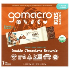 GOMACRO: Double Chocolate Brownie Kids Bar 7Pk, 6.3 oz