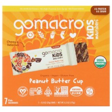 GOMACRO: Peanut Butter Cup Kids Bar 7Pk, 6.3 oz