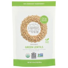 ONE DEGREE: Organic Green Lentils, 16 oz