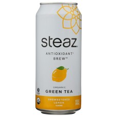 STEAZ: Unsweetened Lemon Green Tea, 16 fo