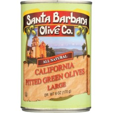 SANTA BARBARA: California Pitted Green Olives Large, 6 oz