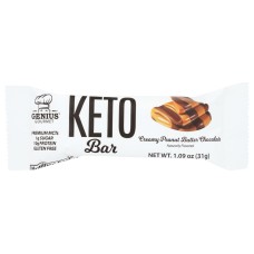 GENIUS GOURMET KETO BARS: Creamy Peanut Butter Chocolate, 1.09 oz