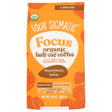 FOUR SIGMATIC: Focus Half Caf Ground Coffee, 10 oz