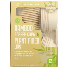 GREENLID: Compostable Bamboo Fiber Cups, 12 pk