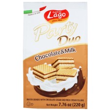 GASTONE LAGO: Party Duo Cocoa Milk Wafer Cookies, 7.76 oz