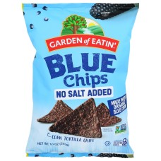 GARDEN OF EATIN: Blue Chips No Salt Added, 10 oz