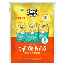 GOOD HEALTH: Baked Cheese Puffs Mac & Cheese 6 Count, 4.5 oz