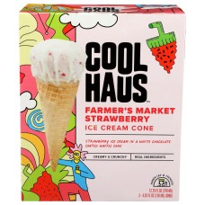 COOLHAUS: Farmers Market Strawberry Ice Cream Cones, 12.75 oz