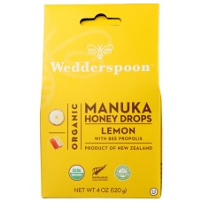 WEDDERSPOON: Organic Manuka Honey Drops Lemon, 4 oz