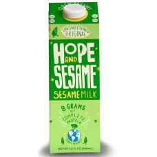 HOPE AND SESAME: Unsweetened Original Sesame Milk, 32 oz