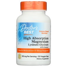 DOCTORS BEST: High Absorption Magnesium 105 mg, 120 vc