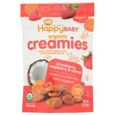 HAPPY BABY: Strawberry Raspberry and Carrot Creamies, 1 oz