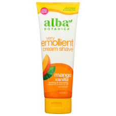 ALBA BOTANICA: Very Emollient Cream Shave Mango Vanilla, 8 oz