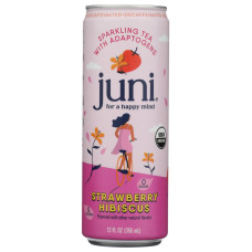 JUNI: Strawberry Hibiscus Sparkling Tea with Adaptogens, 12 fo