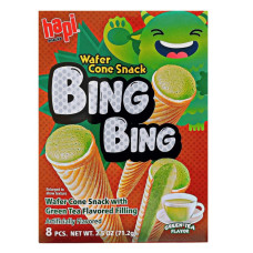 HAPI: Bing Bing Green Tea Wafer Cone Snack, 2.5 oz