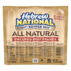 HEBREW NATIONAL: All Natural Uncured Beef Franks, 10.3 oz