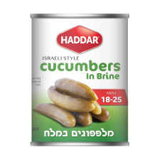 HADDAR: Mini 18 25 Cucumbers In Brine, 19 oz