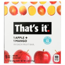 THATS IT: Apple Plus Mango Fruit Bars 5Ct, 6 oz