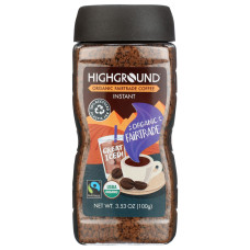 HIGHGROUND: Instant Organic Fairtrade Coffee, 3.53 oz