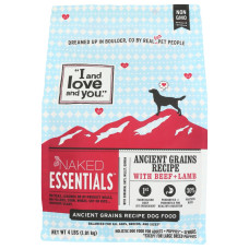 I&LOVE&YOU: Naked Essentials Ancient Grains Beef Lamb Dog Food, 4 lb