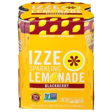 IZZE BEVERAGE: Sparkling Lemonade Blackberry 4Pack, 33.6 fo