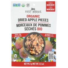 JUST ABOUT FOODS: Organic Dried Apple Pieces, 3.5 oz