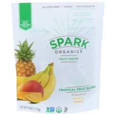 SPARK ORGANICS: Chews Tropical Blnd Fruit, 4 oz