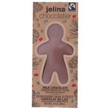 JELINA CHOCOLATIER: Gingerbread Man Milk Chocolate, 2.82 oz