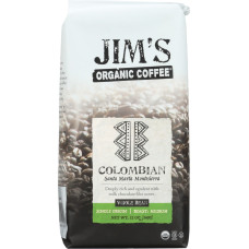 JIMS ORGANIC COFFEE: Colombian Santa Marta Montesierra Whole Bean Coffee, 12 oz