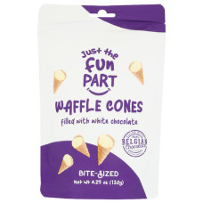JUST THE FUN PART: White Chocolate Filled Waffle Cones, 4.23 oz