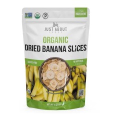 JUST ABOUT FOODS: Organic Dried Banana Slices, 4.5 oz