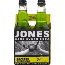 JONES: Green Apple Cane Sugar Soda 4Pack, 48 fo