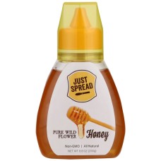 JUST SPREAD: Pure Wild Flower Honey Easy Pour Squeeze Bottle, 8.8 oz