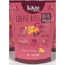 KAZE: Keto Medley Cheese Bites Cashew Pecan Cheddar, 1.5 oz