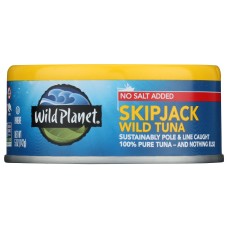 WILD PLANET: Skipjack Wild Tuna No Salt Added, 5 oz