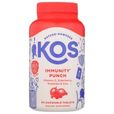 KOS: Immunity Punch Berry Blast Chewable Tablets, 90 tb
