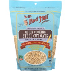 BOBS RED MILL: Quick Cooking Steel Cut Oats, 22 oz