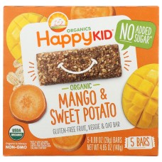 HAPPY KID: Mango and Sweet Potato Fruit Veggie and Oat Bar, 4.95 oz