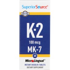 SUPERIOR SOURCE: Vitamin K2 100mcg MK7, 60 tb