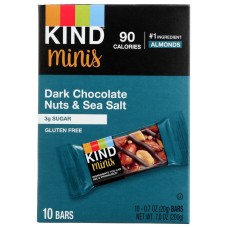 KIND: Dark Chocolate Nuts and Sea Salt Minis Bar 10Pk, 7 oz