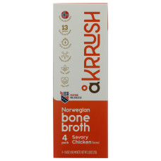 AKRRUSH: Savory Chicken Norwegian Bone Broth 4 Count, 2.52 oz