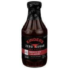 KINDERS: Zero Sugar Smoked Red Jalapeno Bbq Sauce, 17.5 oz